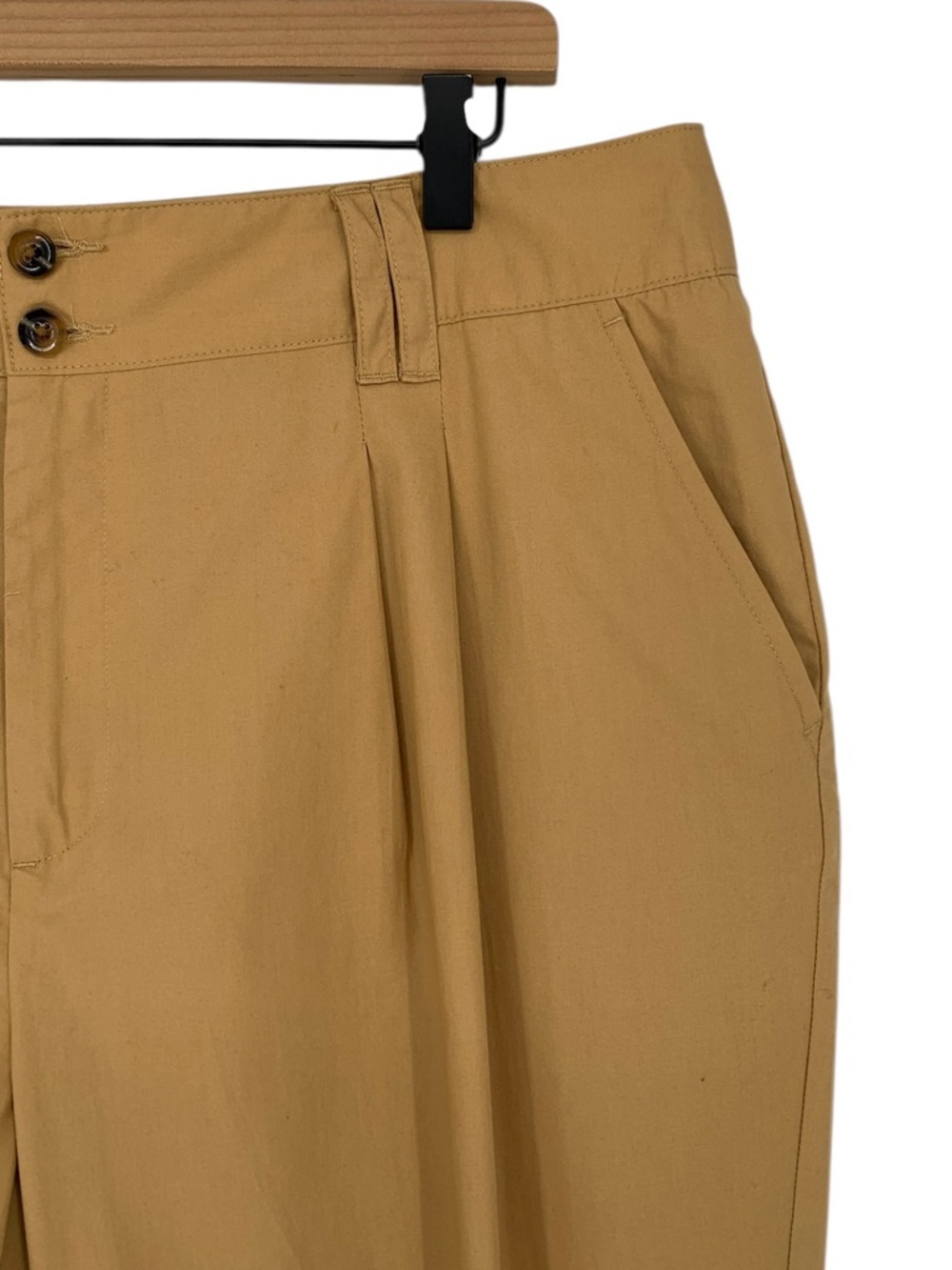 Who What Wear Camel Colored 13” High Rise Pleated Tapered Ankle Pants - Picture 4 of 9